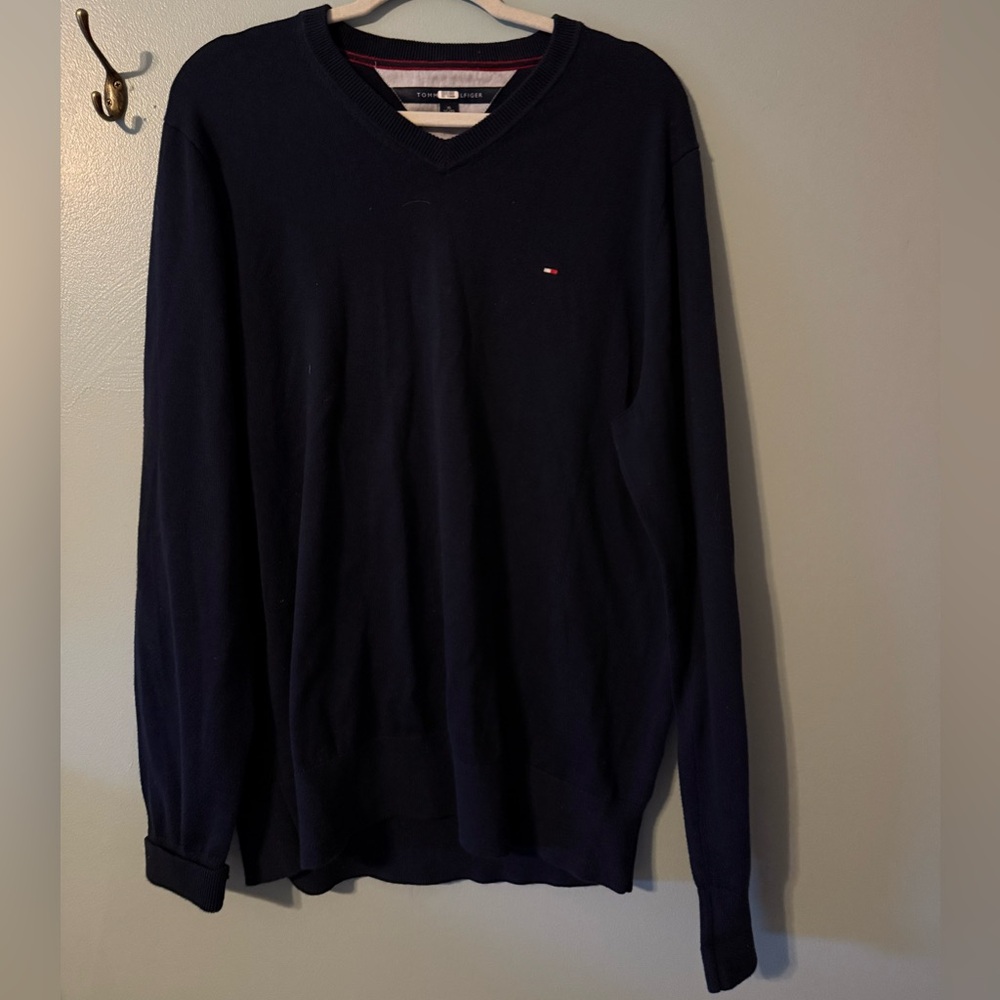 Navy Blue Tommy Hilfiger V-Neck Sweater